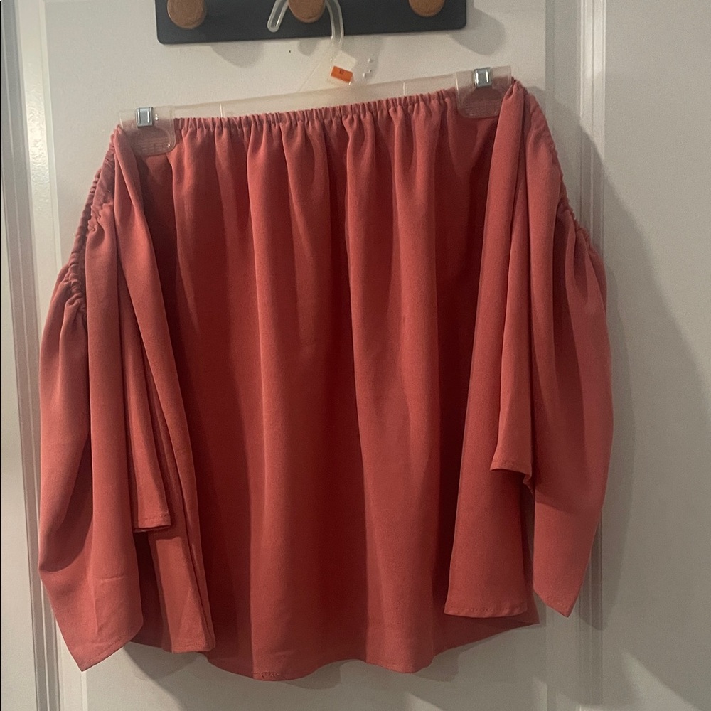 Coral Off-Shoulder Blouse